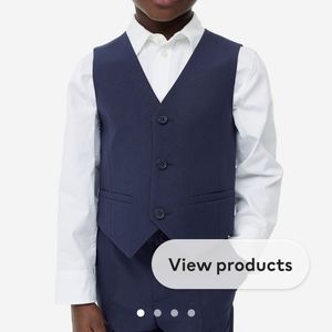 H&M size 6 boy (5-6Y) navy blue 3 piece suit brand new
